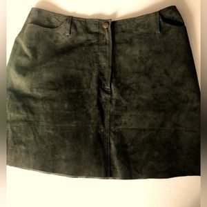 Hugo Buscati Leather Olive Skirt Size 10